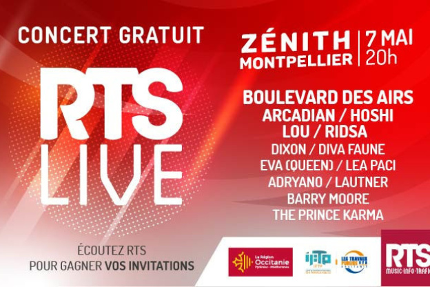 RTS LIVE CONCERT GRATUIT SUR INVITATIONS MARDI 7 MAI ZENITH SUD DE MONTPELLIER