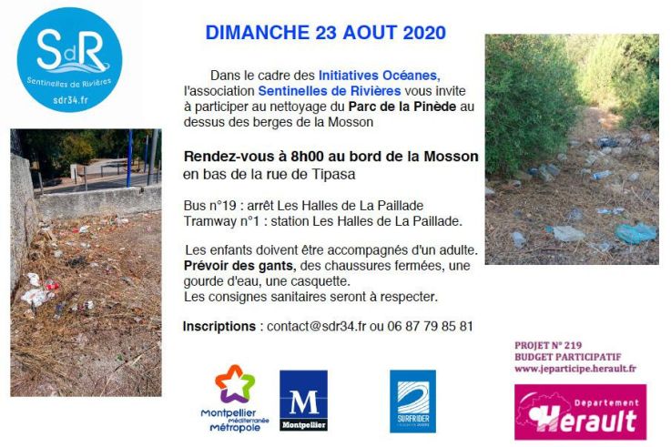 Nettoyage des abords de la Mosson à Montpellier