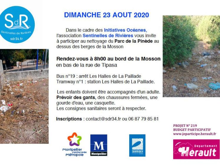 Nettoyage des abords de la Mosson à Montpellier