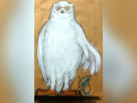 HIBOU BLANC ET SOURIS BLEUE