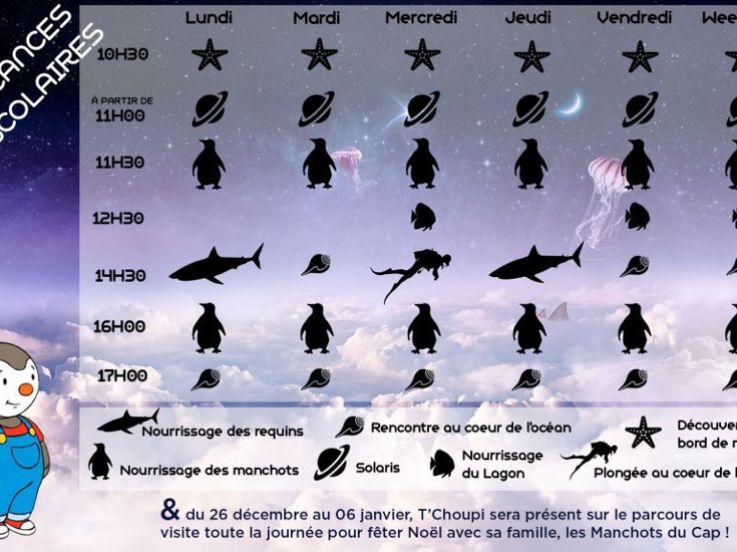 Animations avec T'Choupi pour les Vacances de Noël au Planet Ocean Montpellier