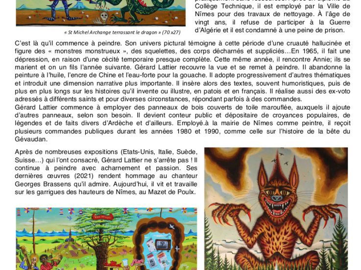 Exposition Gérard Lattier au Musée d'Art Brut de Montpellier